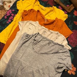 Four J Crew linen tees